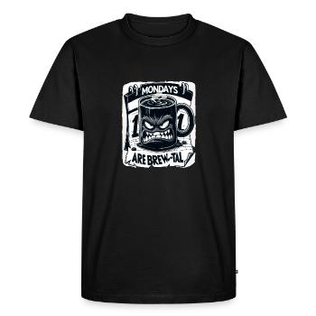 Grim Coffee Mug - Men's Premium Organic T-Shirt - black - Front - Nico (187cm)