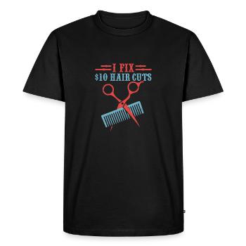 Je répare les coupes de cheveux à 10 $ Coupe de cheveux de de salon de coiffure - T-shirt Premium bio Homme - noir - Devant - Nico (187cm)
