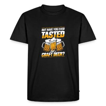 Mais avez-vous déjà goûté à la bière artisanale ? Brasseur H - T-shirt Premium bio Homme - noir - Devant - Nico (187cm)