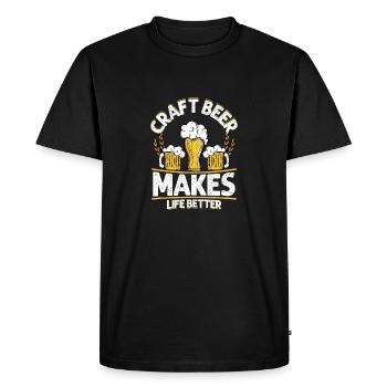 La bière artisanale rend la vie meilleure Homebrew Brewer Brew - T-shirt Premium bio Homme - noir - Devant - Nico (187cm)