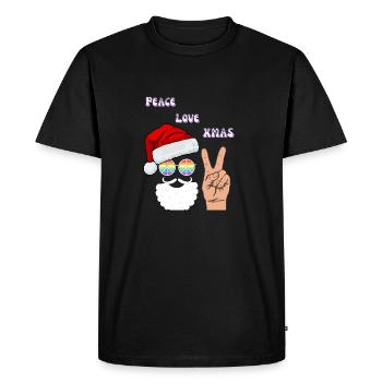 Peace Love Xmas | XMAS - T-shirt Premium bio Homme - noir - Devant - Nico (187cm)