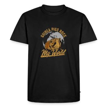 Guinea Pigs Rock My World Rodent Cavy Lover - Men's Premium Organic T-Shirt - black - Front - Nico (187cm)