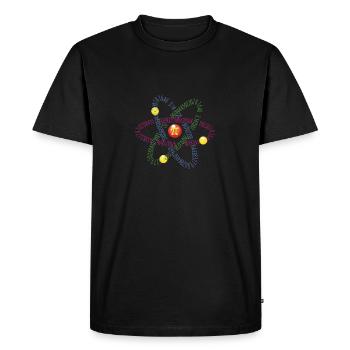 Amoureux des mathématiques, balise Pi, symbole de l’atome, nombres 3.14 - T-shirt Premium bio Homme - noir - Devant - Nico (187cm)