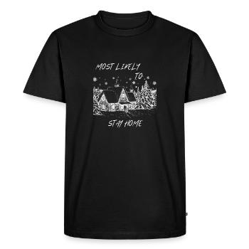 Il est préférable de rester à la maison pour les vacances - T-shirt Premium bio Homme - noir - Devant - Nico (187cm)