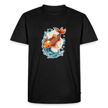 carpe koi - poisson japon - T-shirt Premium bio Homme - noir - Devant - Nico (187cm)