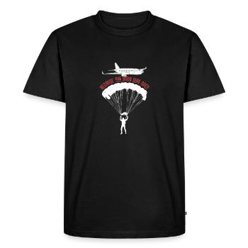 Parce que la porte était ouverte Parachutisme - T-shirt Premium bio Homme - noir - Devant - Nico (187cm)