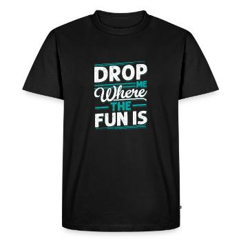 Drop Me Where The Fun Is Skydiver Parachute - T-shirt Premium bio Homme - noir - Devant - Nico (187cm)