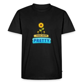 Cause You´re Pretty | Self Love Design - Men's Premium Organic T-Shirt - black - Front - Nico (187cm)