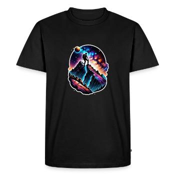 Climbing - Moon - Space - Men's Premium Organic T-Shirt - black - Front - Nico (187cm)