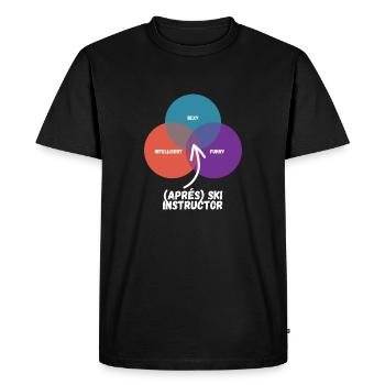 Moniteur de ski Moniteur d’après-ski - T-shirt Premium bio Homme - noir - Devant - Nico (187cm)