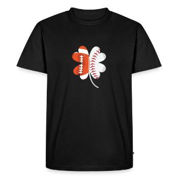 Football Baseball Lover Shamrock St. Patrick's - Men's Premium Organic T-Shirt - black - Front - Nico (187cm)