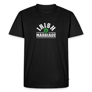 Irish By Marriage St. Patrick's Day Shamrock Green - Men's Premium Organic T-Shirt - black - Front - Nico (187cm)