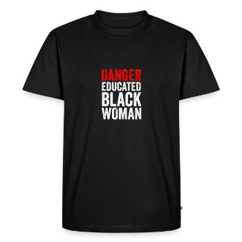 Danger Éduquer les femmes noires Pride - African Rights - T-shirt Premium bio Homme - noir - Devant - Nico (187cm)