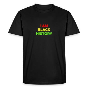 I Am Black History 3 couleurs rastafari - Africain - T-shirt Premium bio Homme - noir - Devant - Nico (187cm)