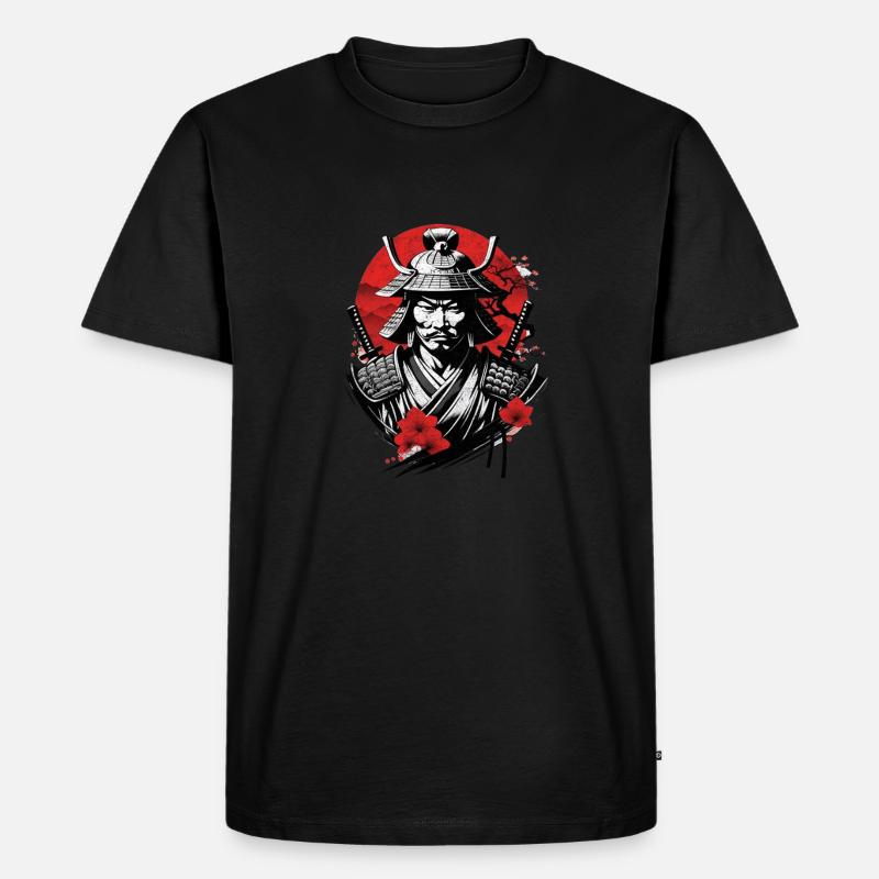 Samurai-Krieger - Japan - Dämon - Männer Premium Bio T-Shirt - Schwarz