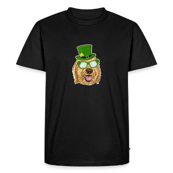 Irish Goldendoodle Doodle Dog Funny St Patricks - Men's Premium Organic T-Shirt - black - Front - Nico (187cm)