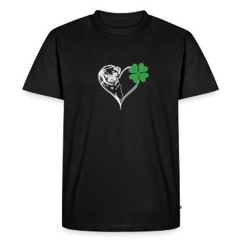 Irish pug face shamrock shamrock - Men's Premium Organic T-Shirt - black - Front - Nico (187cm)
