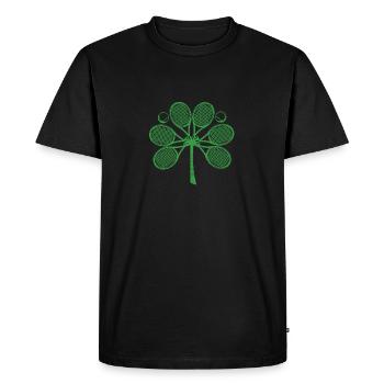 Tennis Shamrock Shamrock St Patrick's Day Players - Men's Premium Organic T-Shirt - black - Front - Nico (187cm)
