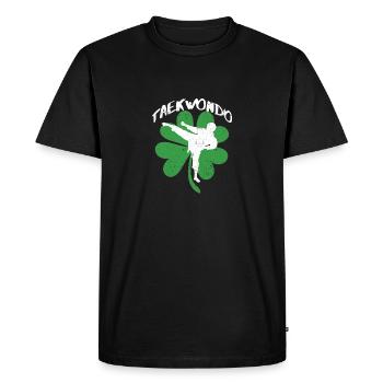 Taekwondo Shamrock Irish Martial Arts St Patricks - Men's Premium Organic T-Shirt - black - Front - Nico (187cm)