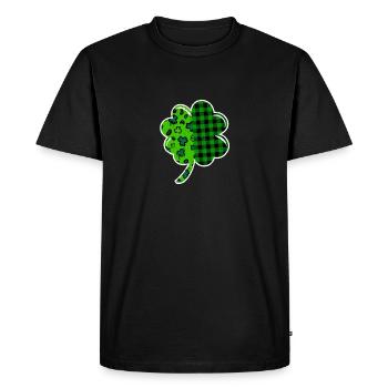 Léopard vert buffle à carreaux trèfle Cool - T-shirt Premium bio Homme - noir - Devant - Nico (187cm)