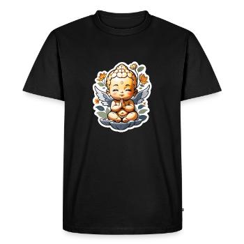 bébé Bouddha - meditation yoga relaxation - T-shirt Premium bio Homme - noir - Devant - Nico (187cm)