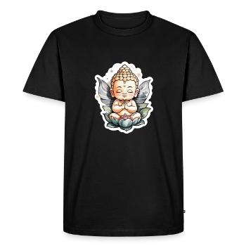 bébé Bouddha - meditation yoga relaxation - T-shirt Premium bio Homme - noir - Devant - Nico (187cm)