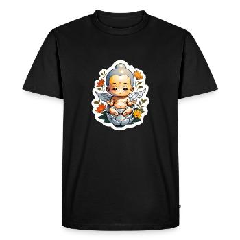 bébé Bouddha - meditation yoga relaxation - T-shirt Premium bio Homme - noir - Devant - Nico (187cm)