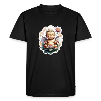 bébé Bouddha - meditation yoga relaxation - T-shirt Premium bio Homme - noir - Devant - Nico (187cm)