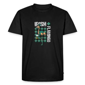Irish Flamingo Green Bird St Patrick's Day - Men's Premium Organic T-Shirt - black - Front - Nico (187cm)