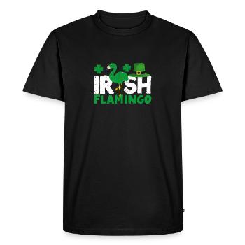 Irish Flamingo Green Bird St Patrick's Day - Men's Premium Organic T-Shirt - black - Front - Nico (187cm)