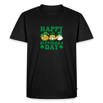 Trois Gnomes irlandais trèfle St Patrick jour chanceux - T-shirt Premium bio Homme - noir - Devant - Nico (187cm)