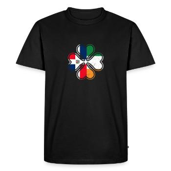 Drapeau dominicain irlandais trèfle d’Irlande - T-shirt Premium bio Homme - noir - Devant - Nico (187cm)