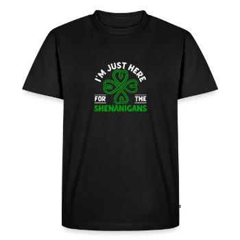 I'm just here for the Shenanigans Shamrock - Men's Premium Organic T-Shirt - black - Front - Nico (187cm)