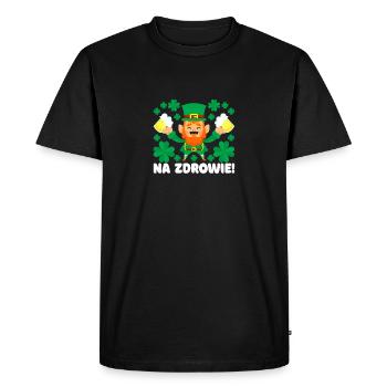 Na Zdrowie Prost Polish St. Patrick's Day Poland - Men's Premium Organic T-Shirt - black - Front - Nico (187cm)