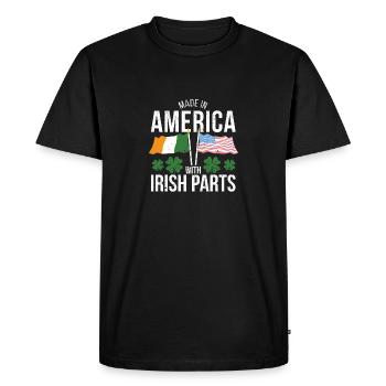 Fabriqué en Amérique avec des pièces irlandaises Irlande - T-shirt Premium bio Homme - noir - Devant - Nico (187cm)