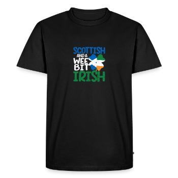Des racines écossaises et un peu irlandaises - T-shirt Premium bio Homme - noir - Devant - Nico (187cm)