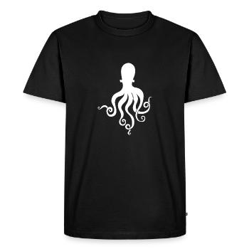 Octopus Silhouette T-Shirt - Sea Life Squid Cool - Men's Premium Organic T-Shirt - black - Front - Nico (187cm)