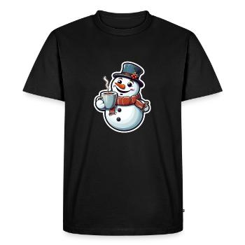 Snowman - Men's Premium Organic T-Shirt - black - Front - Nico (187cm)
