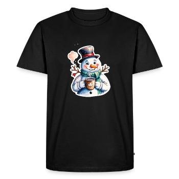 Snowman - Men's Premium Organic T-Shirt - black - Front - Nico (187cm)