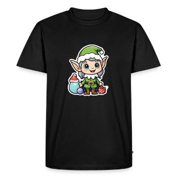 Elf Christmas Elf Gift Elf - Men's Premium Organic T-Shirt - black - Front - Nico (187cm)