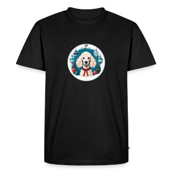 Caniche chien Noël, chiens d’amour - T-shirt Premium bio Homme - noir - Devant - Nico (187cm)