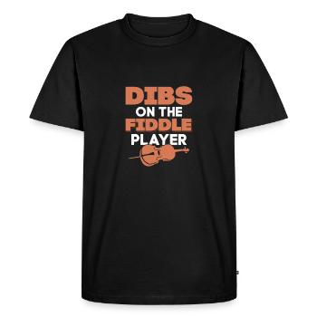 Dibs On The Fiddle Player Orchestra Violinist - Men's Premium Organic T-Shirt - black - Front - Nico (187cm)