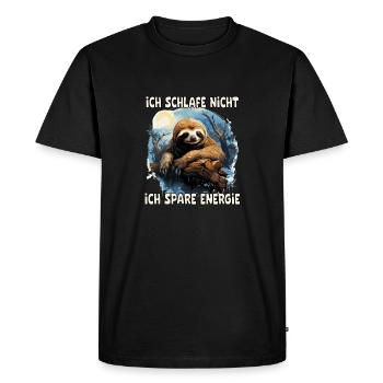 I don't sleep, I save energy, sloth - Men's Premium Organic T-Shirt - black - Front - Nico (187cm)