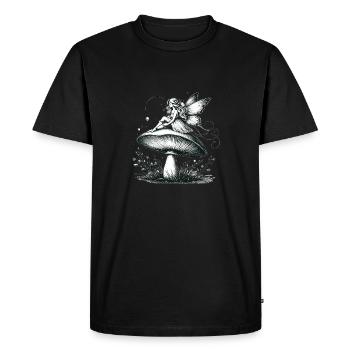 Fée de conte de fées sur champignon - T-shirt Premium bio Homme - noir - Devant - Nico (187cm)