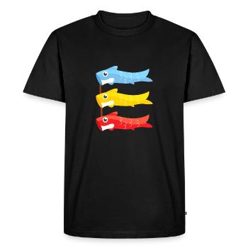 Children's Day Japan Carp Fish Japanese Boys Day - Men's Premium Organic T-Shirt - black - Front - Nico (187cm)