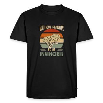 Without Peanuts I'd Be Invincible Awareness Nut Al - Men's Premium Organic T-Shirt - black - Front - Nico (187cm)