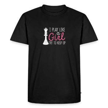 I'm playing like a girl who's trying to get along with the - Men's Premium Organic T-Shirt - black - Front - Nico (187cm)