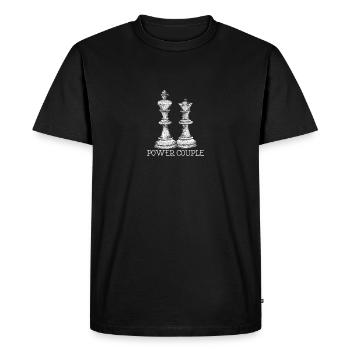 Power Couple Chess Player Pieces King Queen - Men's Premium Organic T-Shirt - black - Front - Nico (187cm)