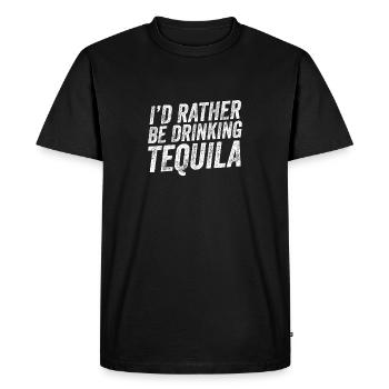 I'd Rather Be Drinking Tequila Funny Mexican Drink - Men's Premium Organic T-Shirt - black - Front - Nico (187cm)