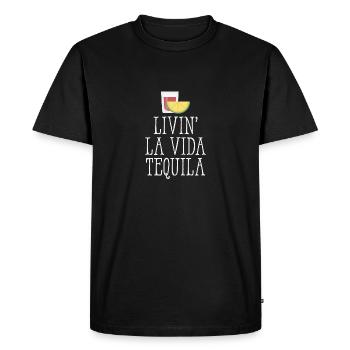 Livin La Vida Tequila Boisson alcoolisée mexicaine drôle - T-shirt Premium bio Homme - noir - Devant - Nico (187cm)
